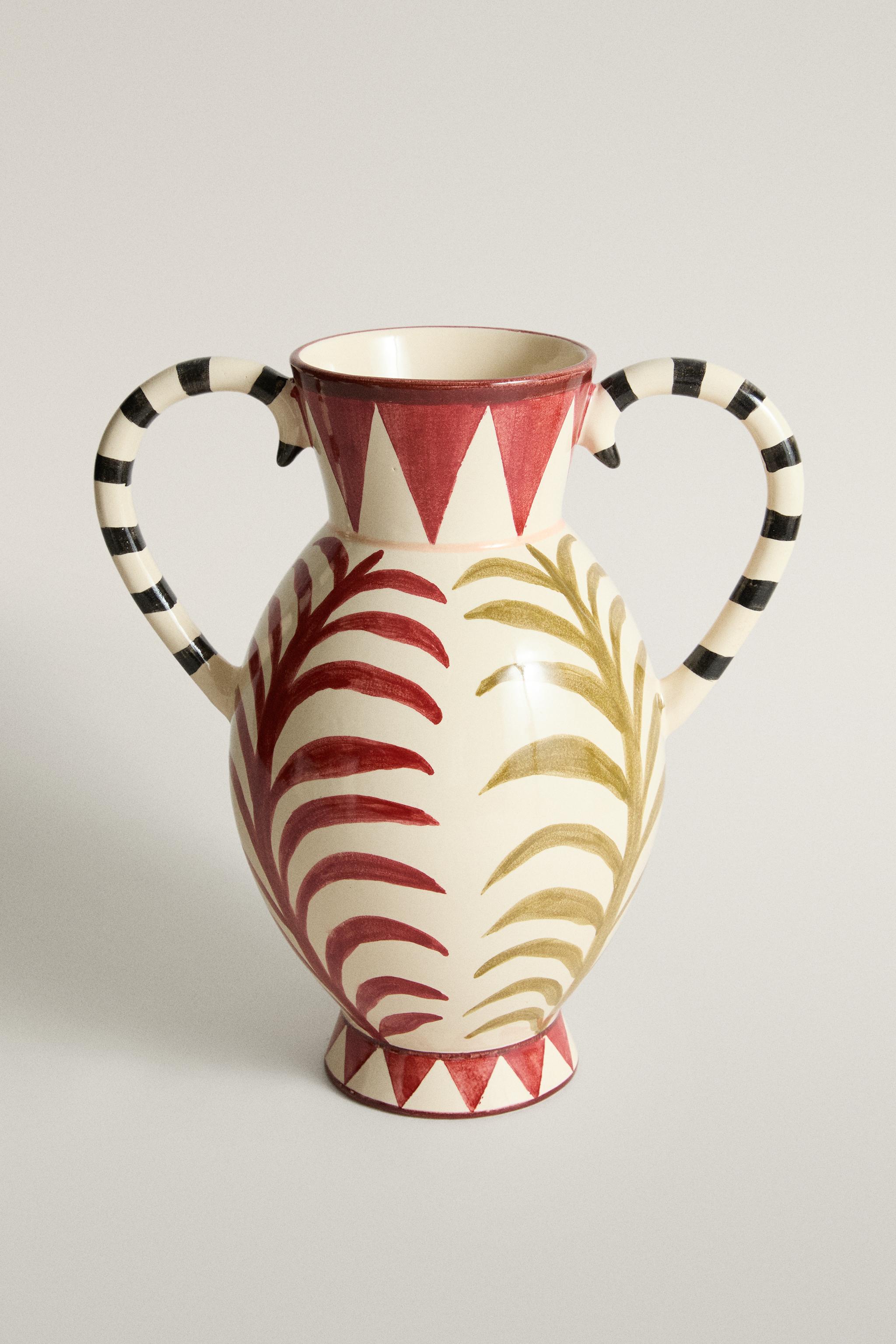 CERAMIC VASE WITH DOUBLE HANDLES